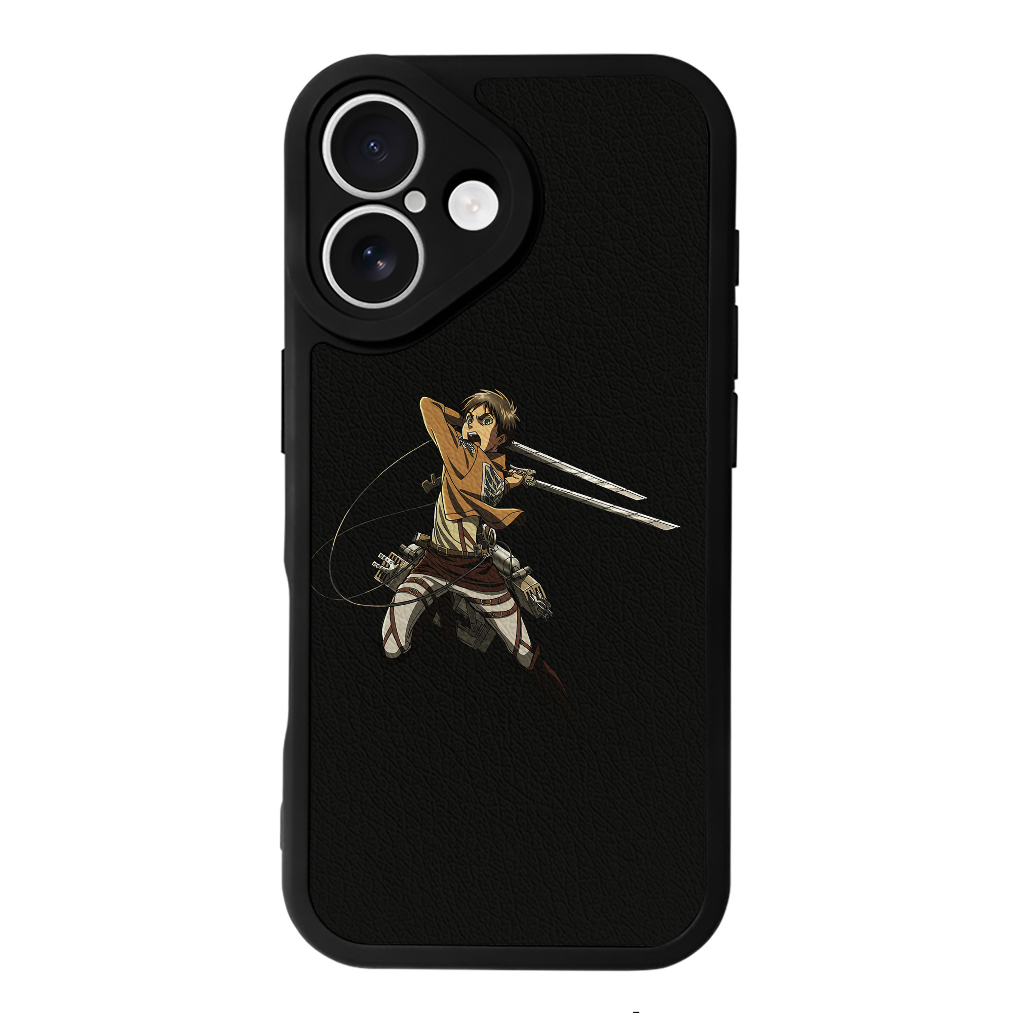（画像用） 進撃の巨人 エレン･イェーガー Attack on Titan Eren Jäger 【iPhone 16シリーズ対応】シリコンスマホケース（レザー調） 材質：シリコン